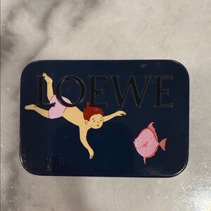 Loewe Dark Blue Tin Box with Swimmer and Fish Design